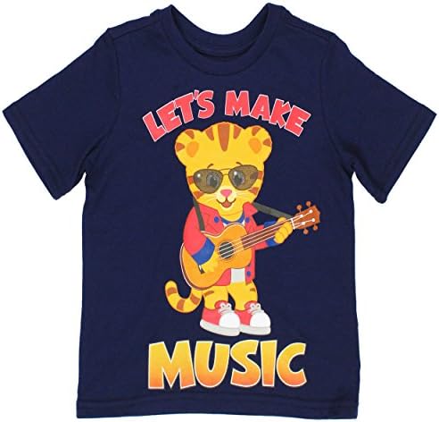 Daniel Tiger's Neighborhood Little Boys Short Sleeve Tee (2T, Music Navy)