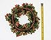 6.5-inch Beaded Berry Wreath Candlering Candle Ring Fall Green Orange Brown