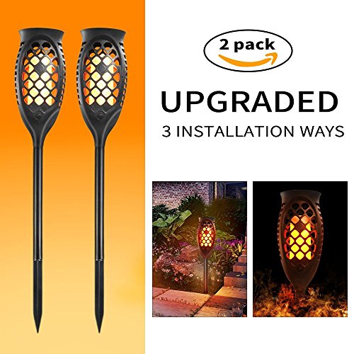 MZD8391 Waterproof Solar Torch Lights, Upgraded Dancing Flame Solar Garden Path Light, Outdoor Garden Decorations Landscape Pathway Light With Auto On/Off Dusk to Dawn (2 Pack) - Thumbnail 7