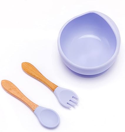 Let S Make Assiette Bebe Avec Bol En Silicone A Ventouse Ensemble D Assiettes Pour Enfants 3 Pieces Fourchette Et Cuillere Bol En Silicone Antiderapant Et Sans Bpa Amazon Fr Bebes Puericulture