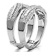 TwoBirch Sterling Silver Infinity Bypass Engagement Ring Guard with Cubic Zirconia (0.74 ct. tw.)