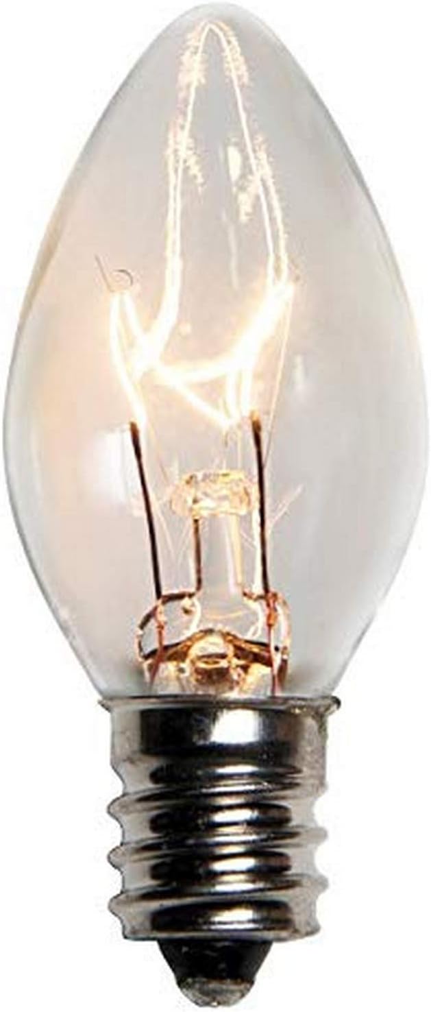 Queens of Christmas Clear Incandescent 7 Watt Light Bulb C7