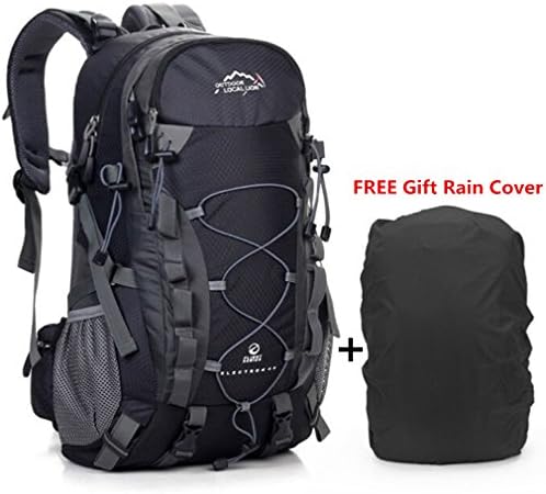 Trekking Rucksack, 40L Hiking Backpack Multifunction Premium Quality Water Resistant Large Capacity For Mens Women Travel Outdoor Camping Mountaineering Climbing Hunting Skiing with Rain Cover Bag