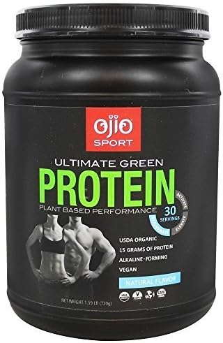 Ojio Sport Ultimate Green Plant-Based Protein - 100% USDA Organic Vegan Protein Powder with Chlorella, Spirulina and Wheat Grass (30 Servings) by Ojio Sport