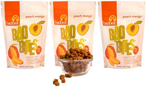 Baobest Baobab Fruit Bites, Peach Mango, 5.5 Ounce (3 Count)