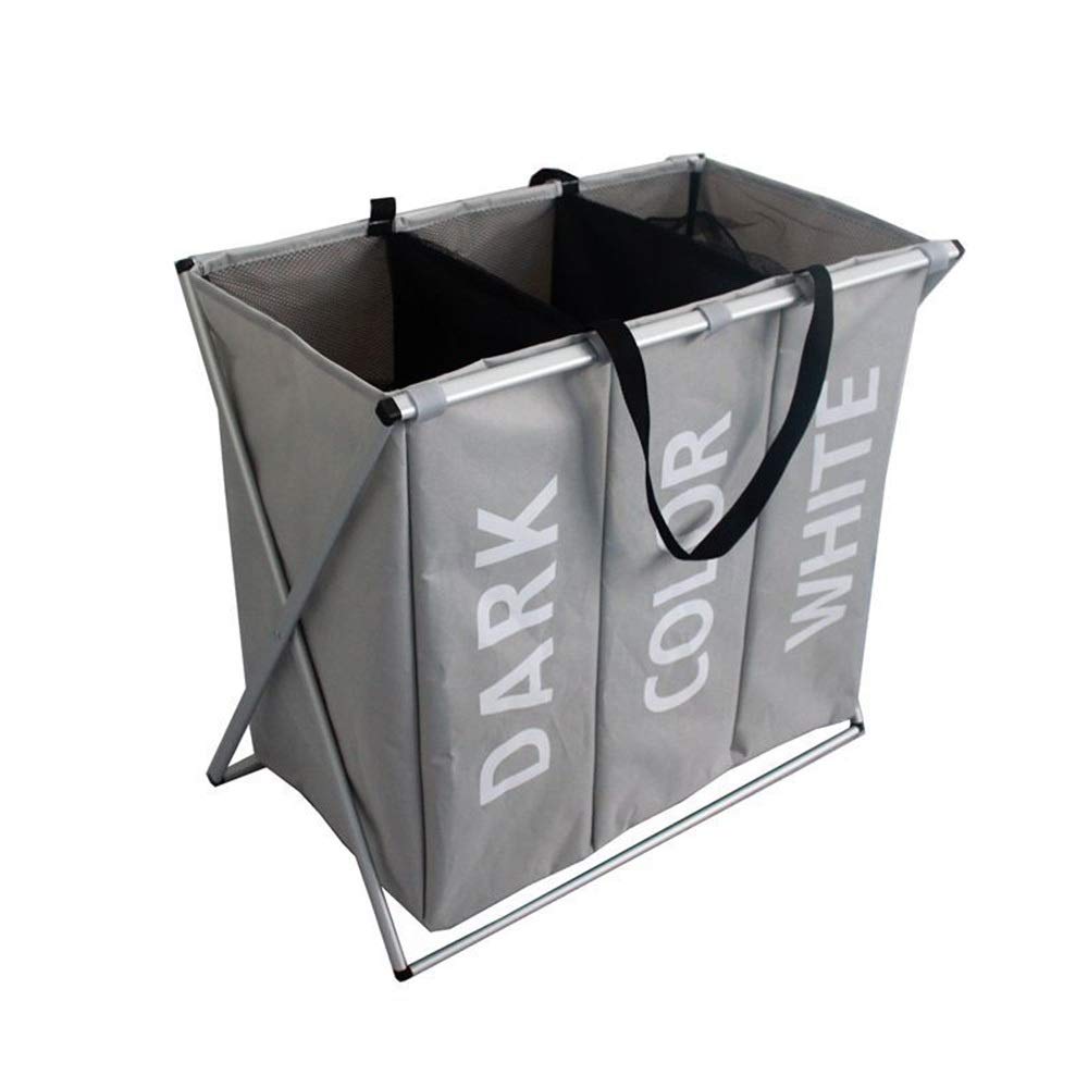 Laundry Basket Large Foldable Laundry Hamper Basket Durable 3 Sections Dirty Clothes Bag Removable And Washable Laundry Bag Grey Collapsible Fabric Laundry Hamper Color Gray Size Free Amazon In Home Kitchen