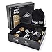 Hair & Beard Comb + Brush + Scissors - Set - for Men, Sandal Wood Comb, 100% Boar Bristle Brush, Best for Grooming Facial and Head Hair, use with Balm, Oil and Wax, Packaged in Premium Giftbox