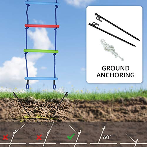 Climbing Rope Ladder for Kids with Ground Anchoring, 6.7FT Rope Ladder