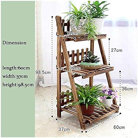 chishizhenxiang Vitrina de Flores Madera con 3 estantes para ...