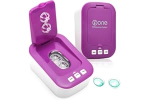 OFONE Contact Lens Cleaning Machine Travel Mini Ultrasonic Contact Lens Cleaner Kit Daily Care Fast Cleaning (New Version) (Rose Mauve)