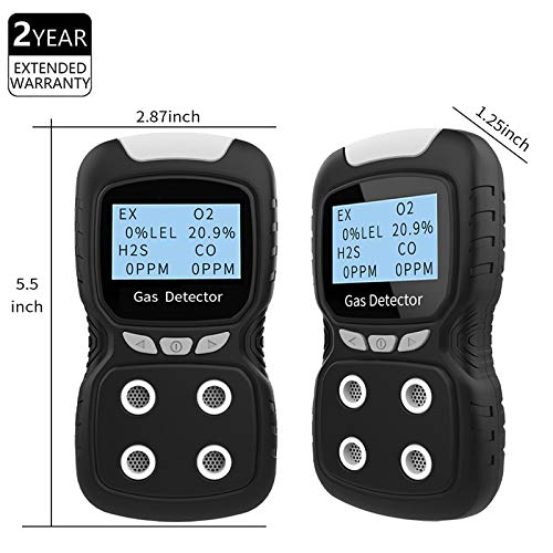XLA Alert Portable Gas Detector, Gas Clip 4 Gas Monitor Meter Tester