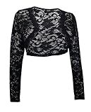eVogues Plus Size Long Sleeve Lace Cropped Bolero Shrug