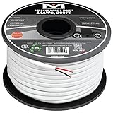 Mediabridge 14AWG 2-Conductor Speaker Wire (200 Feet, White) - 99.9% Oxygen Free Copper - ETL Listed & CL2 Rated for in-Wall Use (Part# SW-14X2-200-WH)