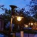 GAMA Sonic Everest Outdoor Solar Lamp Post Light Kit, Black Cast Aluminum Industrial Style Downlight Lamp, Light Pole, and Concrete Sleeve Anchors with Warm White Light 2700K (109001)