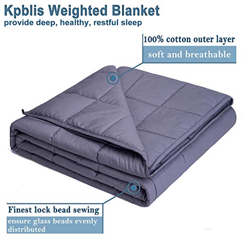 Kpblis Weighted Blanket 10 lbs 40" x 60" for 80120 lbs, 7 Layers Heavy