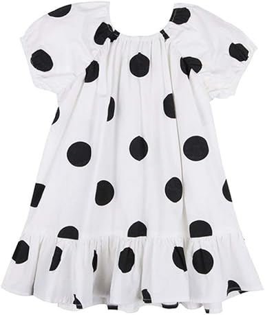 baby girl black and white polka dot dress