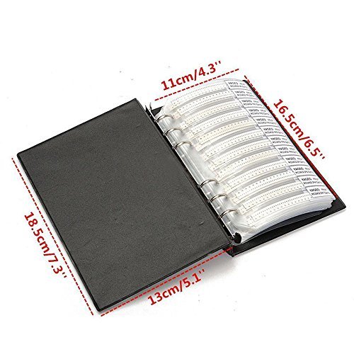 WINGONEER 1% 0805 SMD Resistor Assorted Folder ( 0 ohm-10M ohm ) 170value x 50pcs = 8500pcs sample book