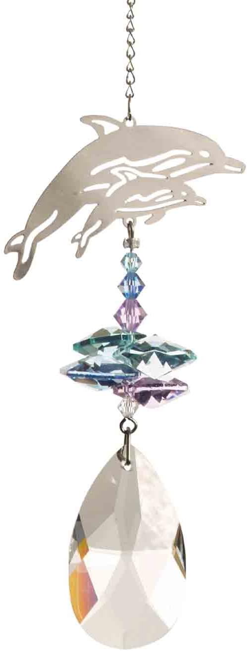Dolphin Rainbow Making Hanging Window Crystal Suncatcher