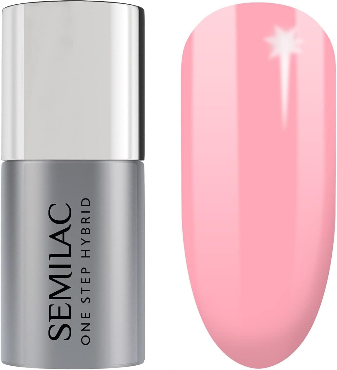 Semilac One Step Gel Polish 5ml – UV/LED Gel Nail Polish – Long-Lasting, No Base Coat Needed, Quick-Drying & Easy Removal Perfect For Manicure and Pedicure - 630 French Pink