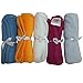 Charis Kid BEST Baby Washcloths Cloth Wipes Napkins Handkerchief Set (5 Pack) 100% Terry Cotton Soft Comfort Bath Wash Cloths for Infant Newborn Babies - DOUBLE LAYER THICKNESS & ABSORBENT
