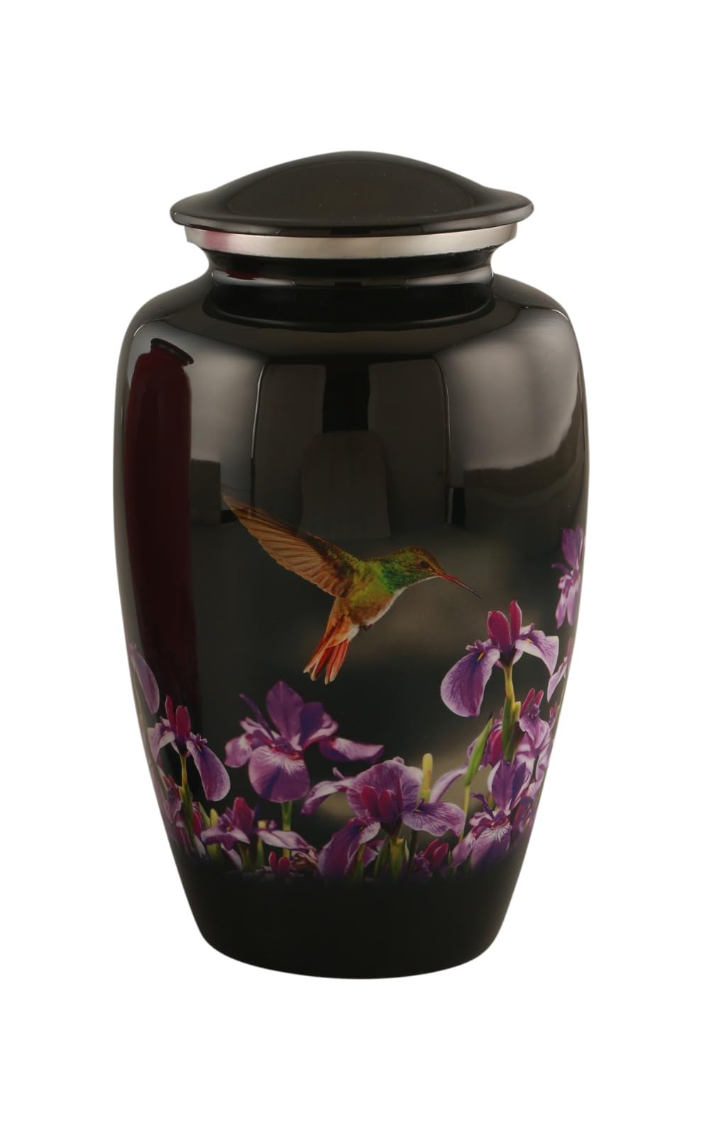 Royal Rapture Urns For Ashes Cremation Funeral Memorial Handcrafted Hummingbird Adult Love Urns decorative Aluminimum|(Grey, 10") RJM07-02