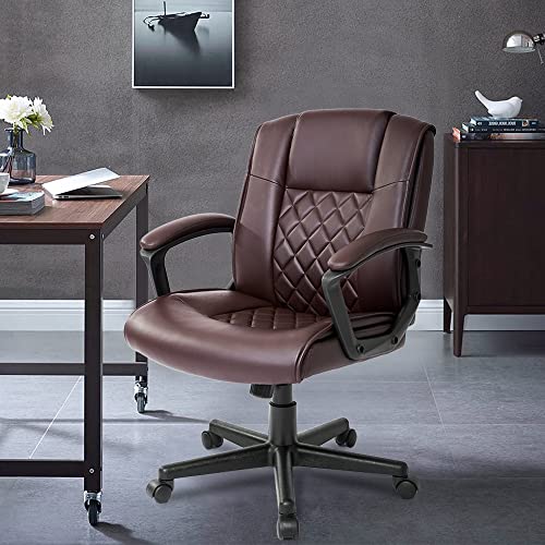 Qulomvs Ergonomic Office Desk Chair with Wheels Back Support Computer