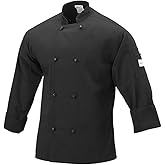 Mercer Culinary M60012BK2X Millennia Men's Cook Jacket with Cloth Knot Buttons, XX-Large, Black