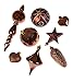 Clever Creations Copper & Bronze 38 Piece Shatterproof Christmas Tree Ornaments Festive Holiday Decor | 60mm Balls | Stars, Hearts, Pinecones and More Christmas Trees