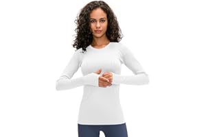 LUYAA Women's Workout Tops Long Sleeve Shirts Yoga Sports Breathable Gym Athletic Top Slim Fit