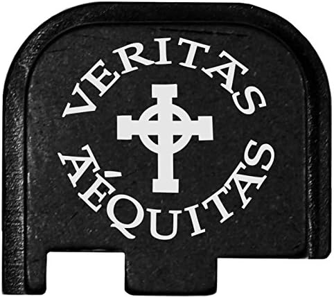 Molon Labe Rear Cover Plate for Glock 43 - Veritas Aequitas Small Cross