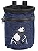 AMC Rock Climbing Chalk Bag with Embroidery/Pocket/Belt (Denim Blue, 6 inches x 4 inches)