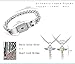 Evermarker Stainless Steel Bracelet and Angel's Heart Key Necklace Sterling Silver Set For Couple