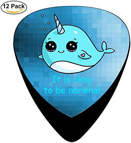 STREMUSIC It Is Okay To Be Narwhal Celluloid Electric Guitar Picks 12-pack Plectrums For Bass Music Tool