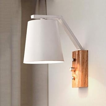 Modern Innen Wandleuchte Mit Schalter Wandlampe Holz Metall Weiss