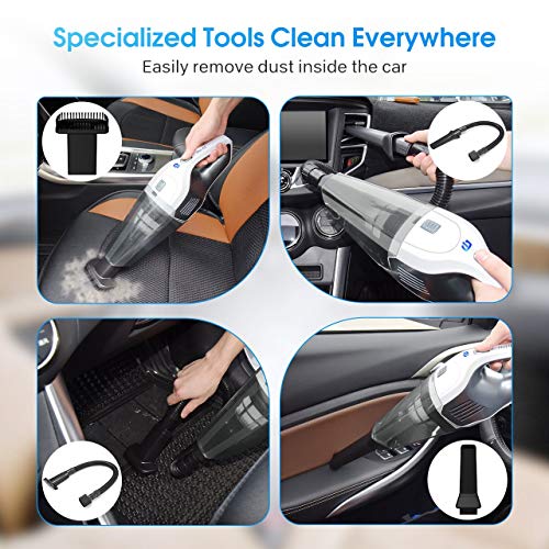 HOLIFE Handheld Vacuum Cordless, Car Vacuum Cleaner 4KPA Lightweight Hand Vac with 2200mAh Rechargeable with HEPA Filter Vacuum