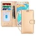 FYY Luxury PU Leather Wallet Case for Galaxy Note 5, [Kickstand Feature] Flip Folio Case Cover with [Card Slots] and [Note Pockets] for Samsung Galaxy Note 5 Gold