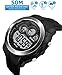 Digital Sports Watch Electronic Waterproof LED Military Big Face Light Black Teenager Boy's watch (silver)