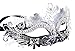 Masquerade Mask Shiny Metal Rhinestone Venetian Pretty Party Evening Prom Mask Silver Black