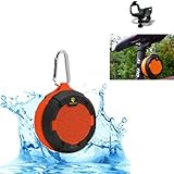 iNINJA(TM)Waterproof Bluetooth Speaker V4.0,Outdoor & Indoor Portable Shower Speaker Built-In Rechargeable Battery with Holder for Bicycles,Backpacks-Color:Orange
