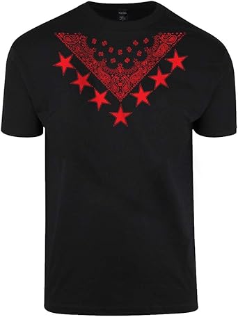 black shirt red print