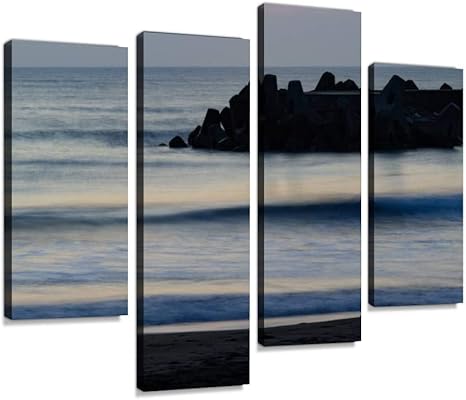 Amazon アートパネル 静寂に包まれる一宮海岸と波消しブロックテトラポット トワイライト 一宮海岸 一宮町 千葉県 波消しブロック 海 海岸 薄明 防波堤 静 静寂インテリア 絵画 壁掛け ポスター キャンバス 部屋飾り アート 壁キャンバス 壁飾り 壁キャンバス絵画