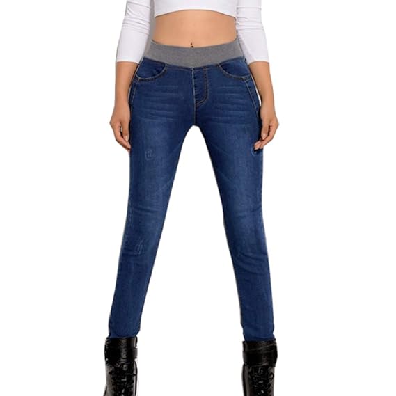 ladies pull on stretch jeans