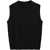 KARRESLY Women’s Basic Sleeveless Sweater Vest Casual Soft Business Knitted Tank Tops Solid Color Crew Neck Pullover Outfits