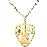 SBI Jewelry Gold Guitar Music Necklace Women Guitarists Birthday Jewelry for Musician Necklaces for Music Teachers Birthday