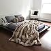 Best Home Fashion Faux Fur Throw - Lounge Blanket - Champagne Fox - 58