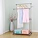 Ollieroo Stainless Steel Garment Rack Adjustable Telescopic Rolling Clothing Rack (Double Rail)
