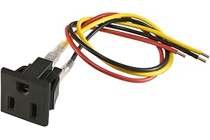 FILSHU 3 Pcs AC 125V US Outlet Panel Mount Power Rewiring Socket Black