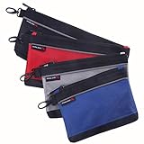 Utility Bag, Zipper Tool Bags Waterproof Heavy Duty in Blue, Grey, Red, Black, 7.5/9/10/12-inches, 1680D, 4 Pieces Tool Bags, ZIP-ZPS-002