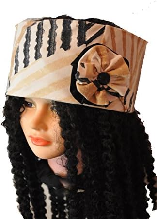 Headband/Hat For Locs, Braids and Twists - Off-White, Black and Beige