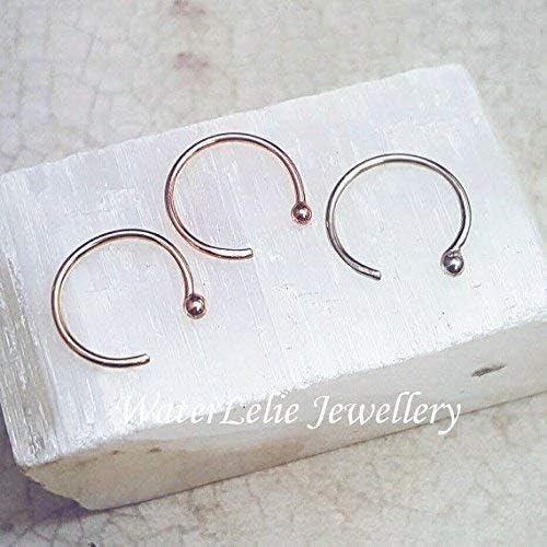 14K Gold Nose Ring. Solid 14k rose gold nose ring. Solid gold nose ring. 18k hoop.